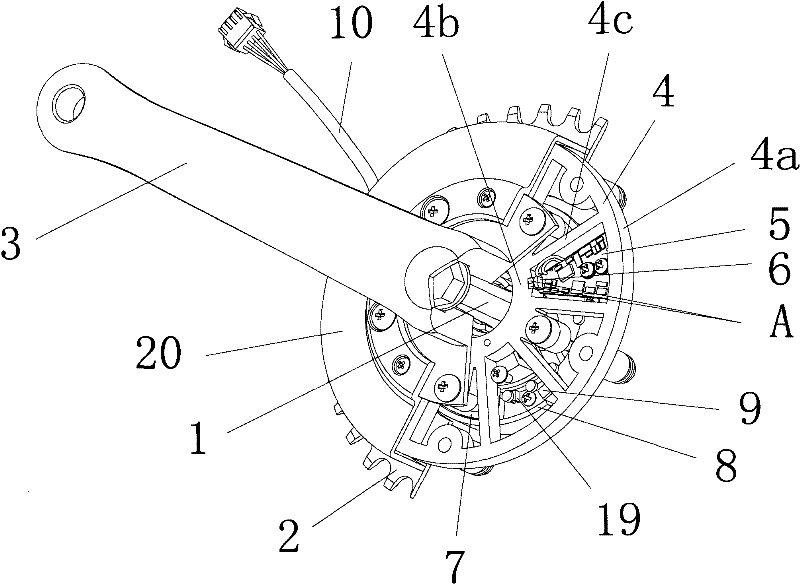 Moment and speed sensor of electric bicycle