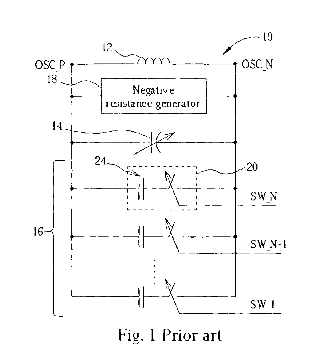 Switched capacitor circuit capable of eliminating clock feedthrough by complementary control signals for digital tuning VCO
