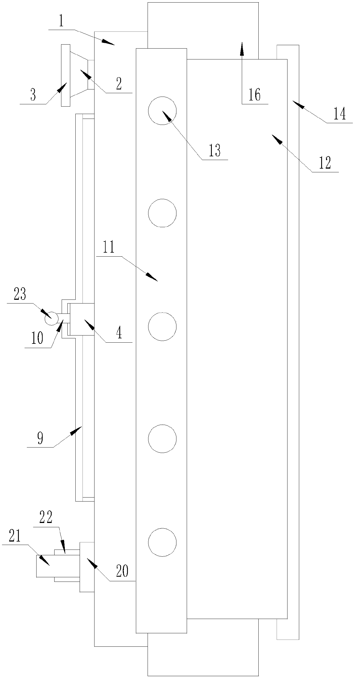 Glass cement smearing device with limiting function