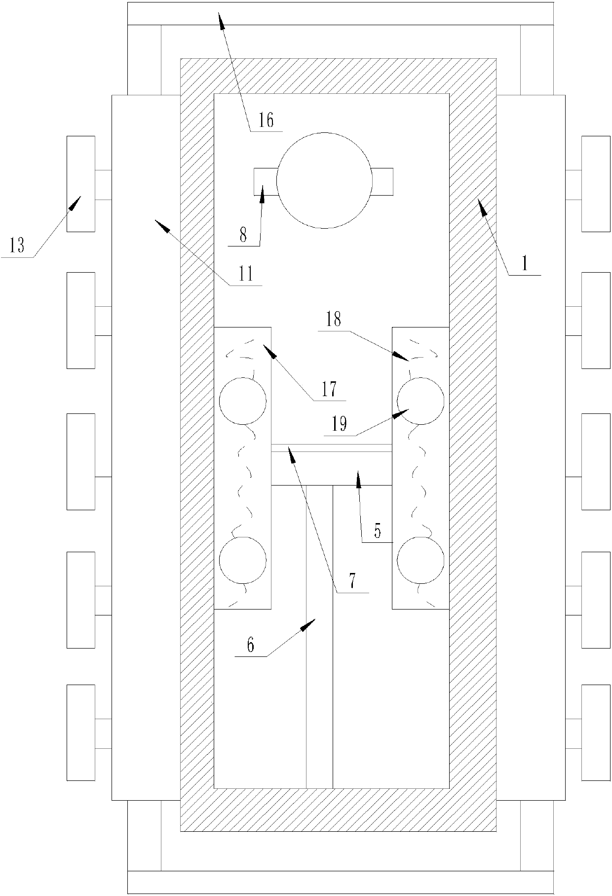 Glass cement smearing device with limiting function