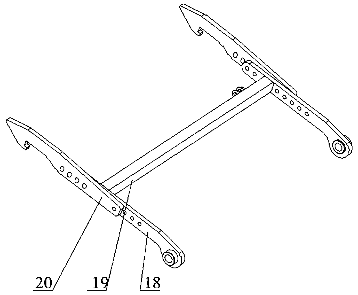 Automatic lifting and shock absorbing self-balancing mechanism for spray rod application machine