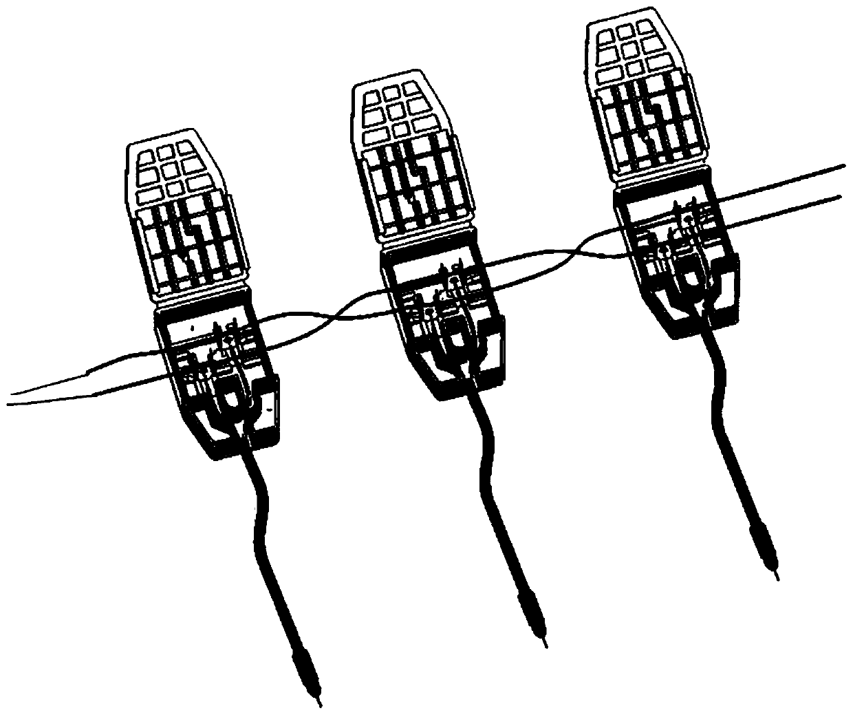 Electronic detonator leg wire tail end connecting device and electronic detonator