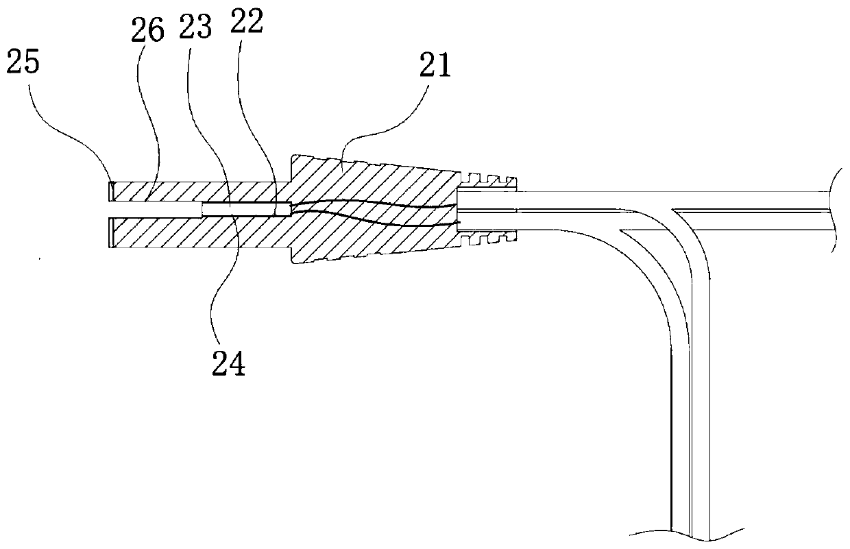 Electronic detonator leg wire tail end connecting device and electronic detonator