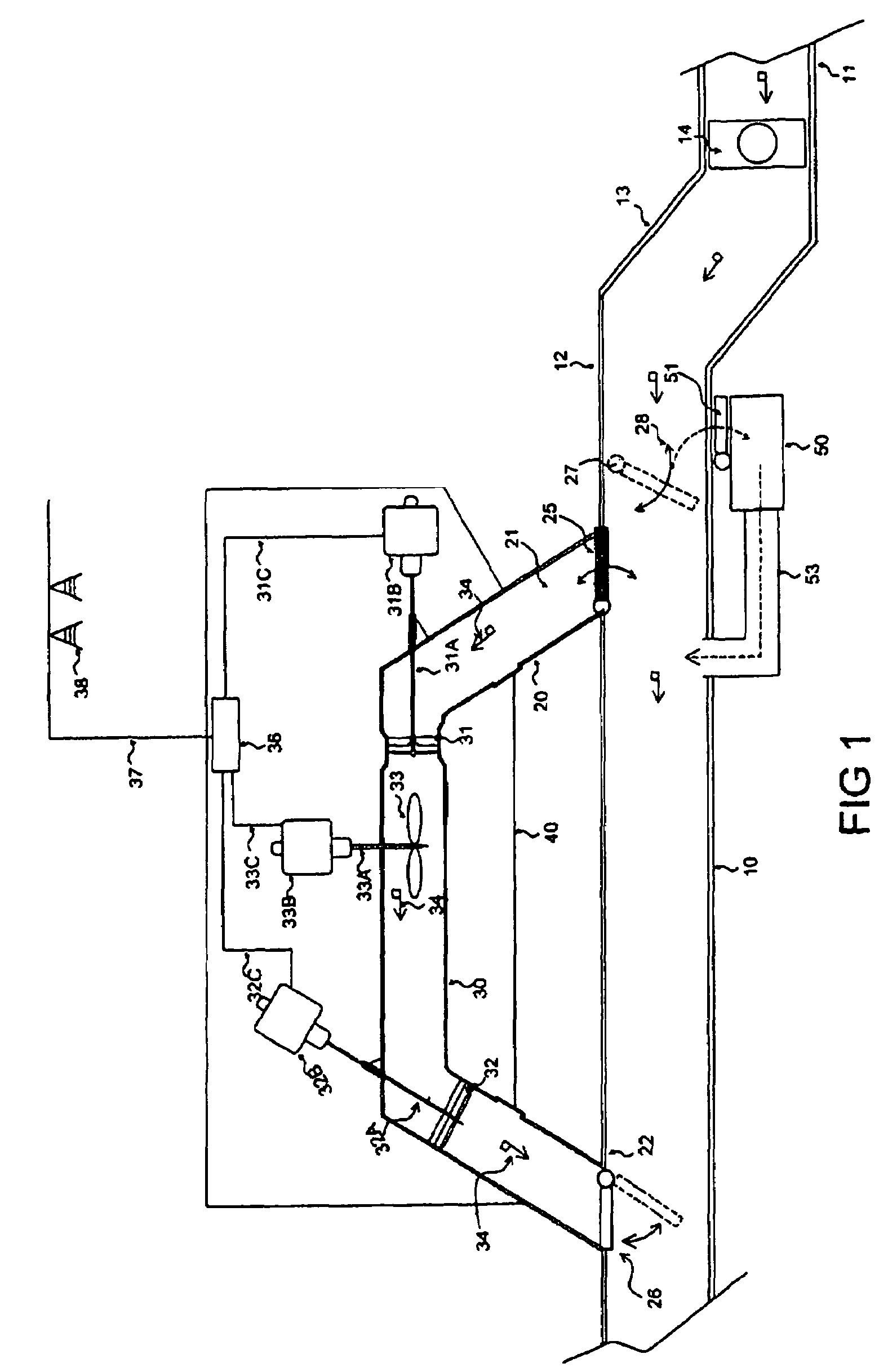 Waste water electrical power generating system with storage system and methods for use therewith