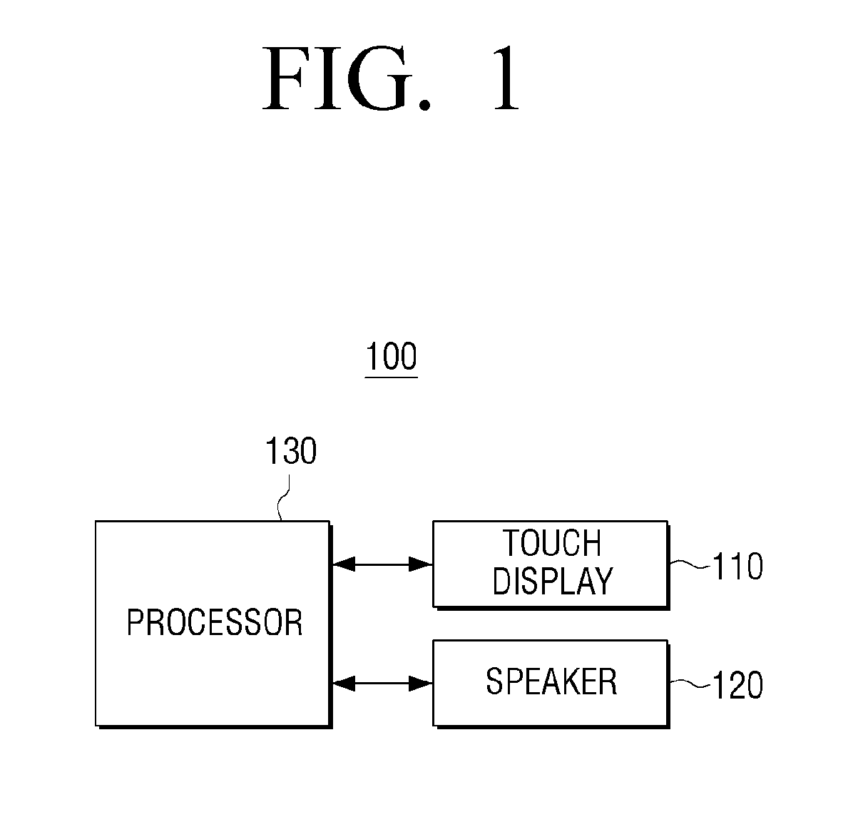 Speaker device including touch display