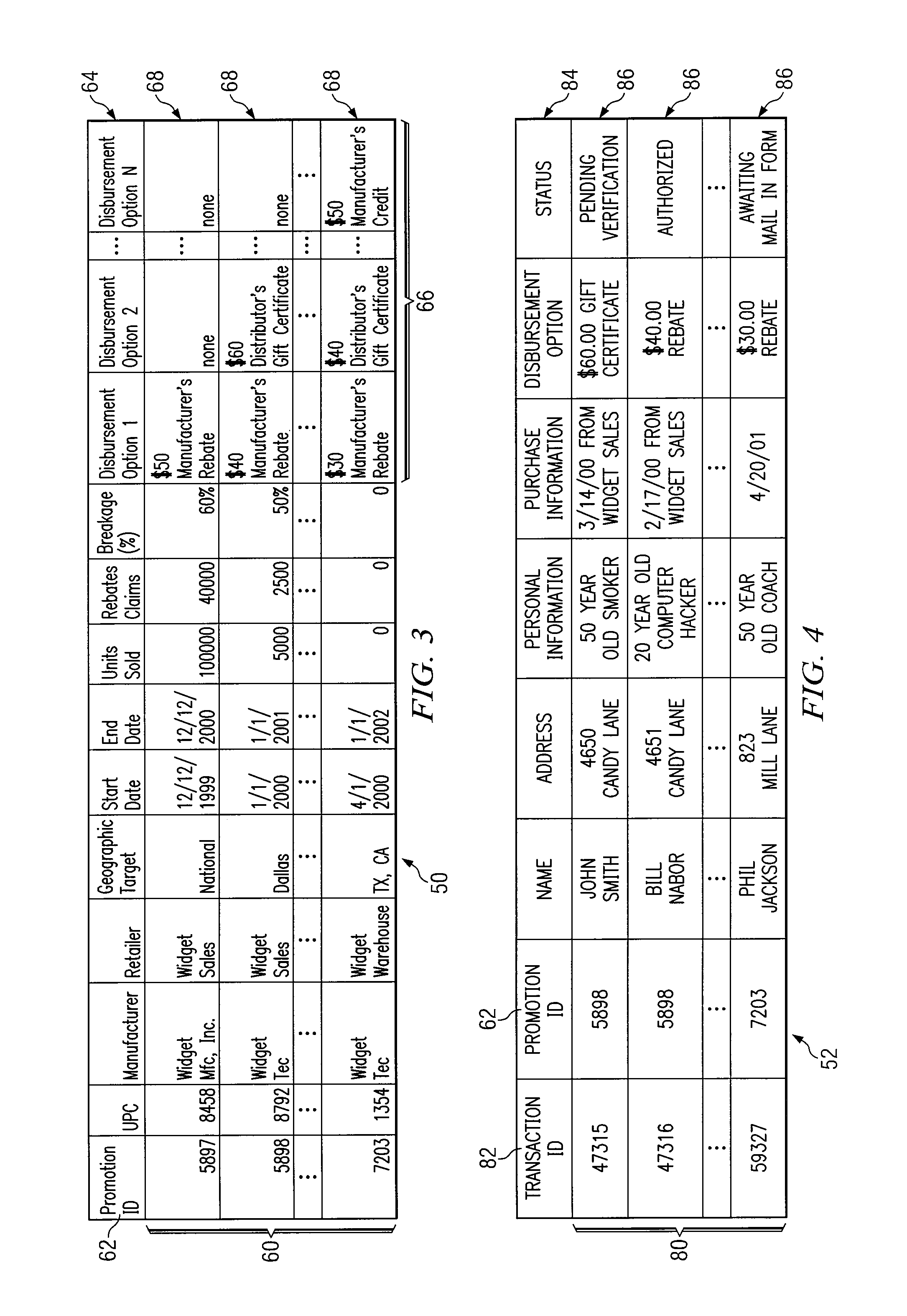 Rebate processing system and method providing promotions database and interface