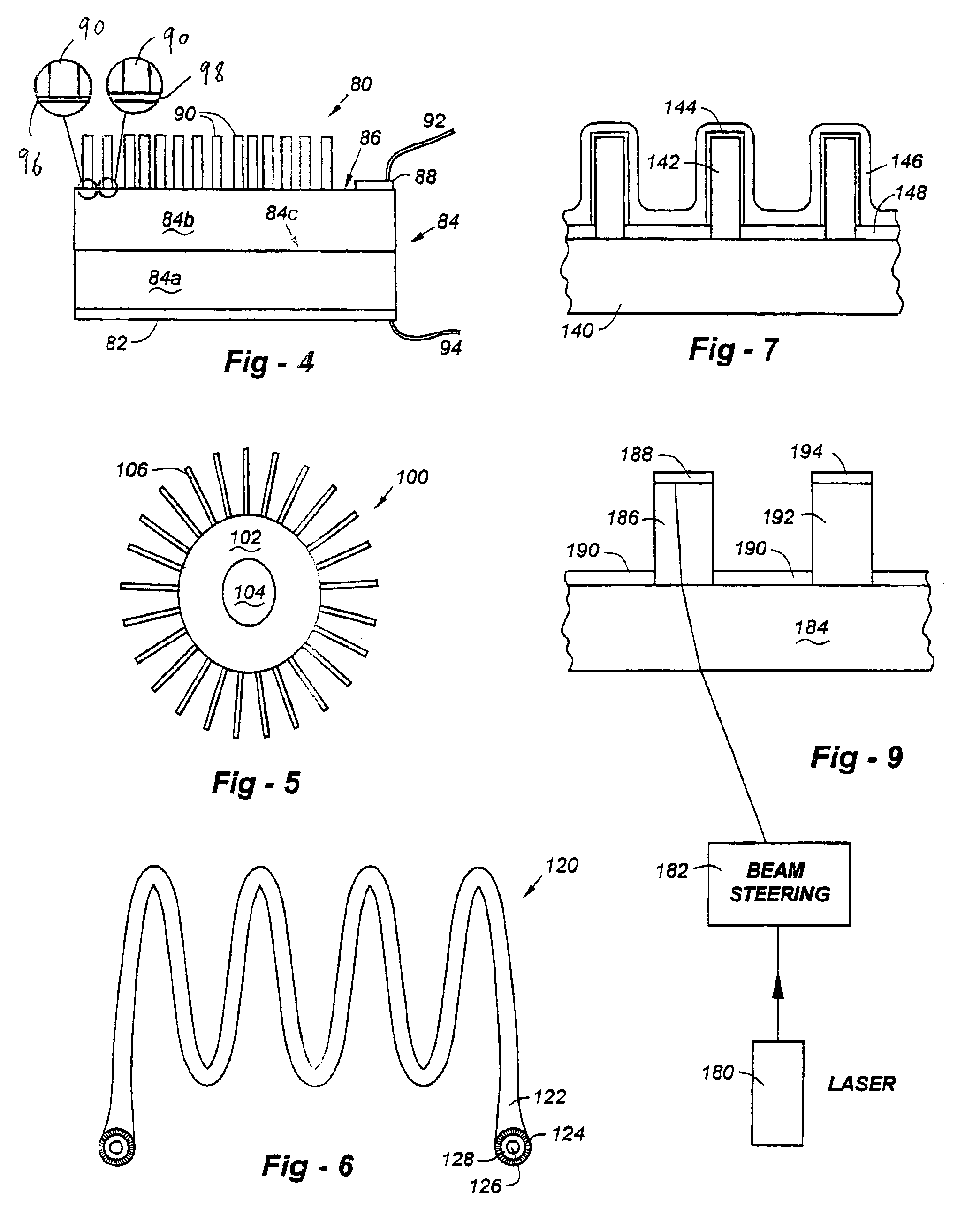 Optoelectronic devices employing fibers for light collection and emission