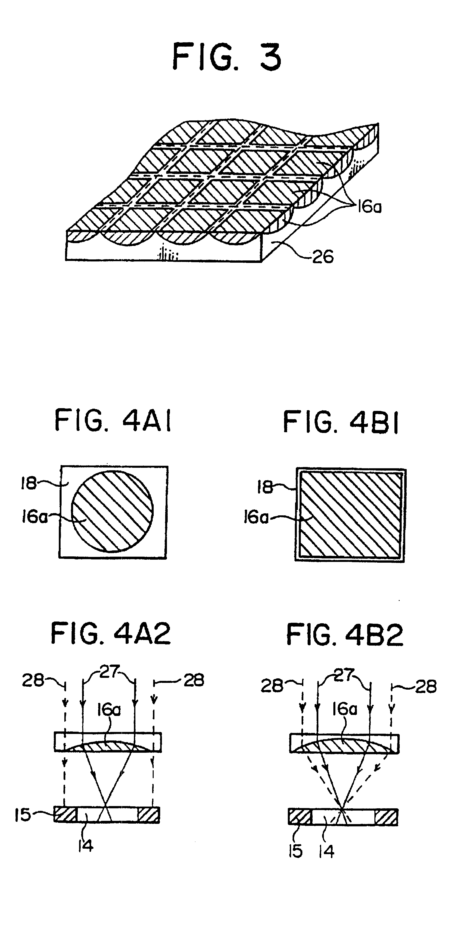 Liquid crystal display element and micro-lens arrangement and a display using the same