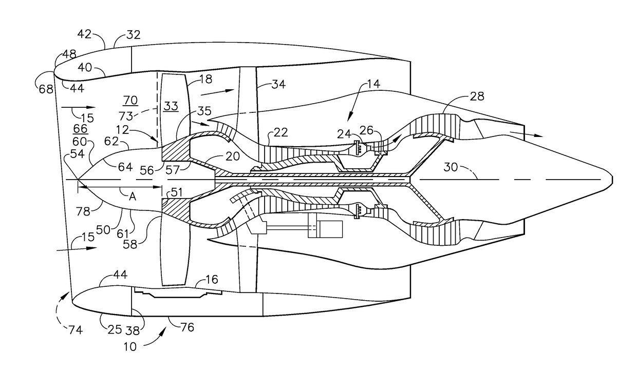 Crosswind performance aircraft engine spinner