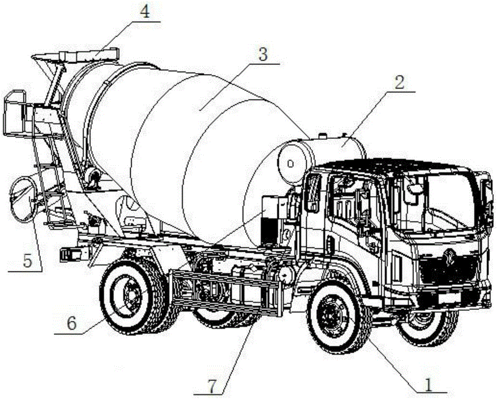 Concrete mixing carrier vehicle