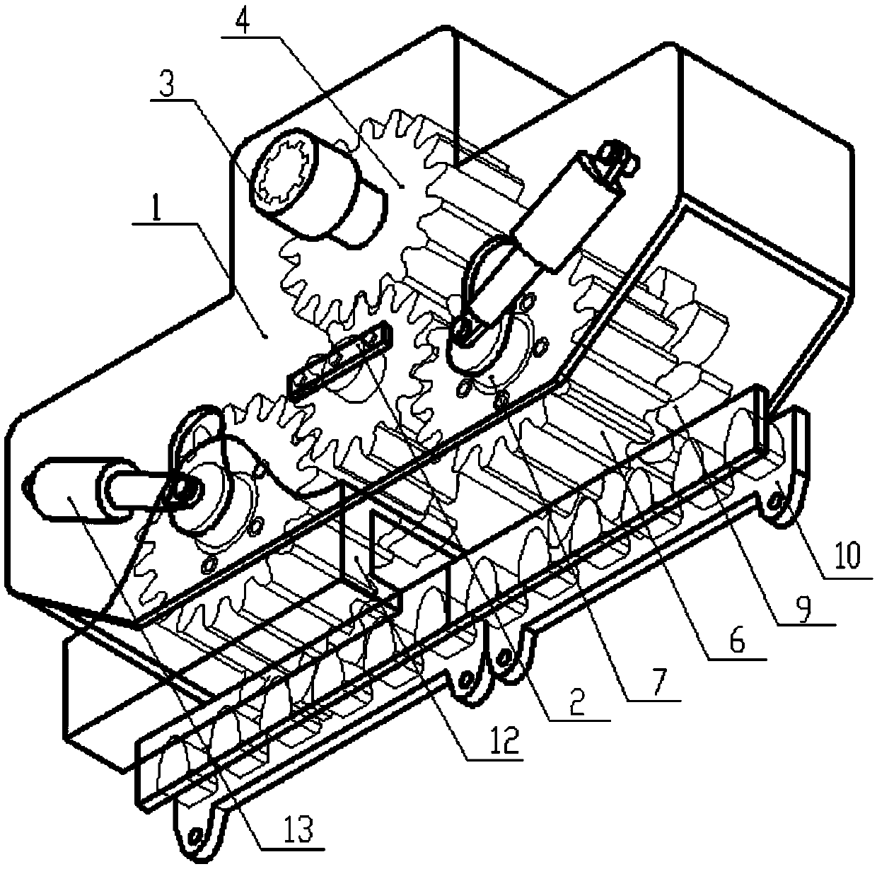 Multi-output type coal mining machine traveling mechanism with adjustable height