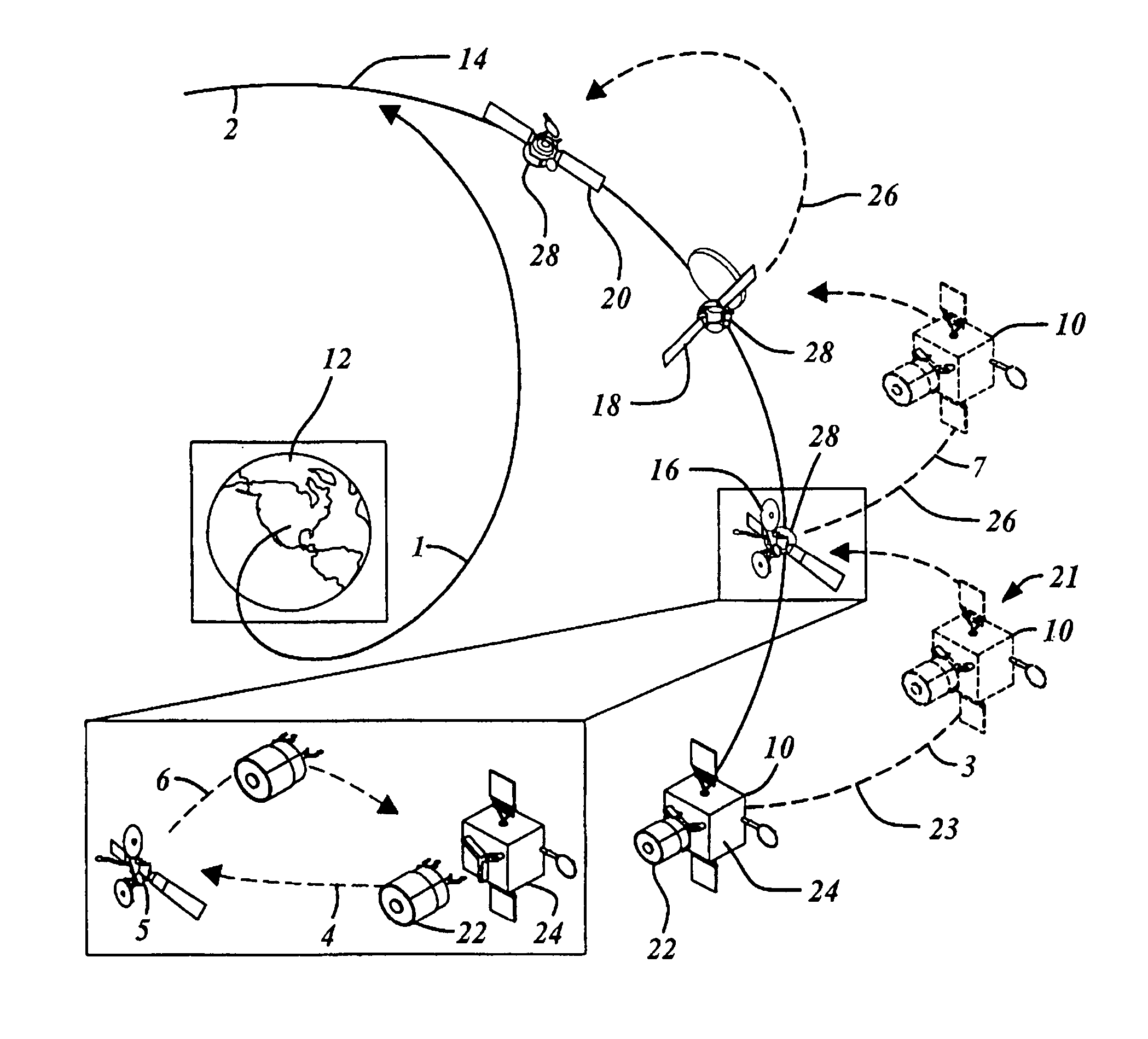 Two part spacecraft servicing vehicle system with universal docking adaptor