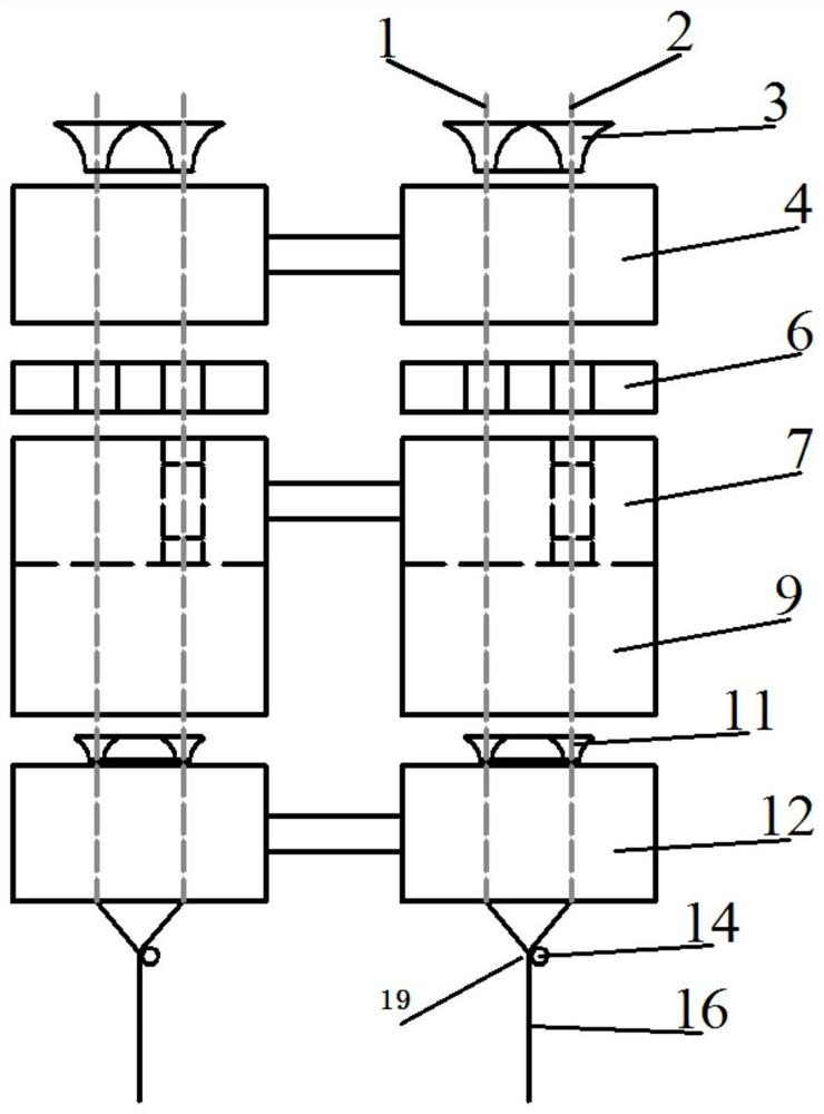 A device and method for double-zone drafting of cashmere roving and slippery drafting of spun silk