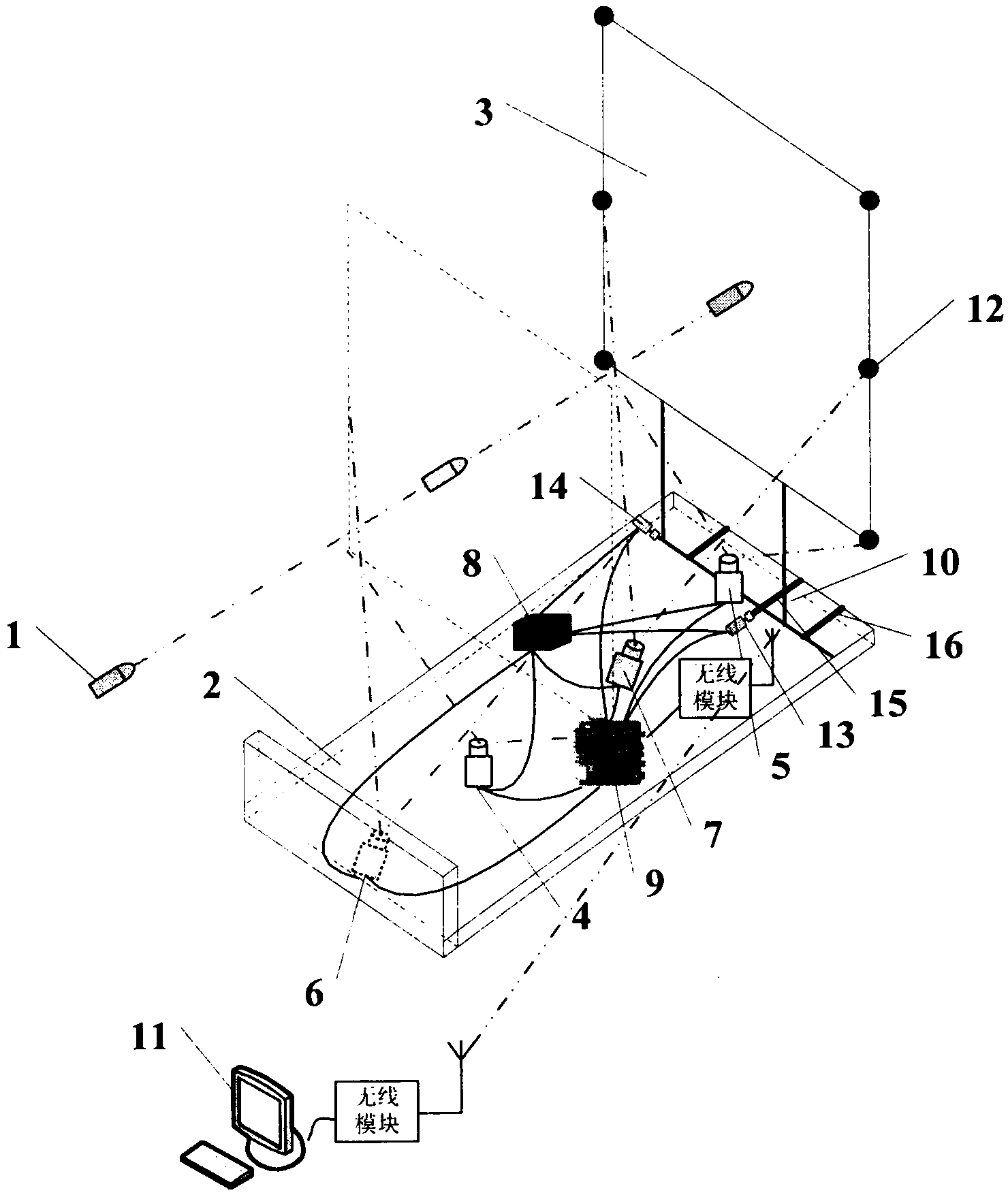 Method and device for testing shell attack angle and target position based on double vertical targets