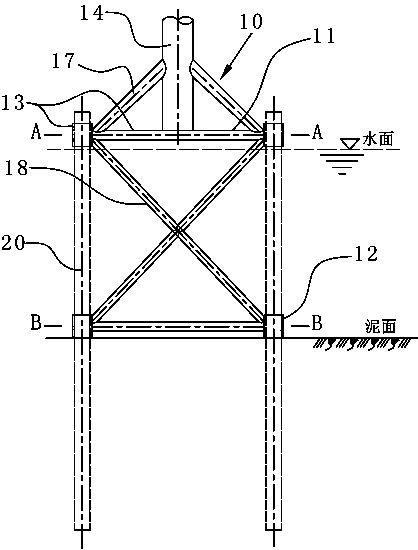 Multilayer multi-foot frame structure and construction method thereof