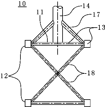 Multilayer multi-foot frame structure and construction method thereof