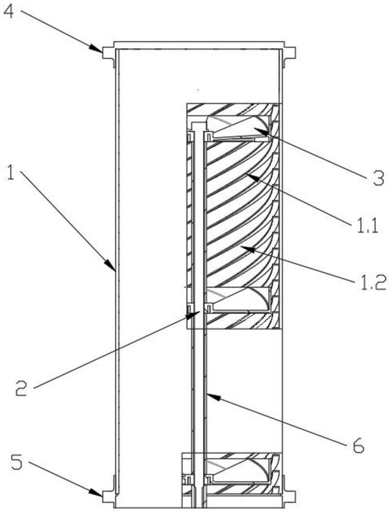 Improved double-spiral-tube-bundle dust and mist eliminator