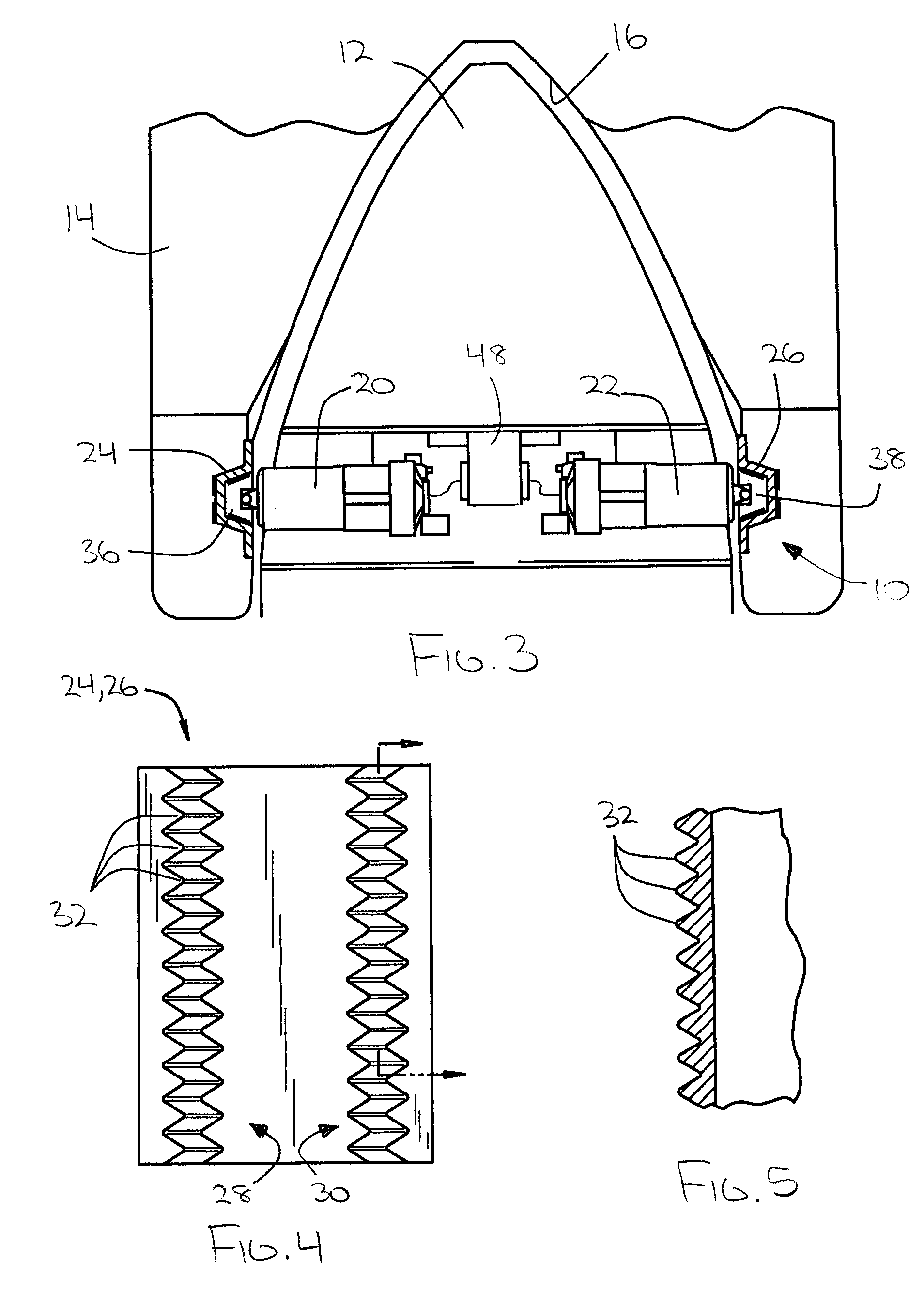 Tooth and friction lightering arrangement