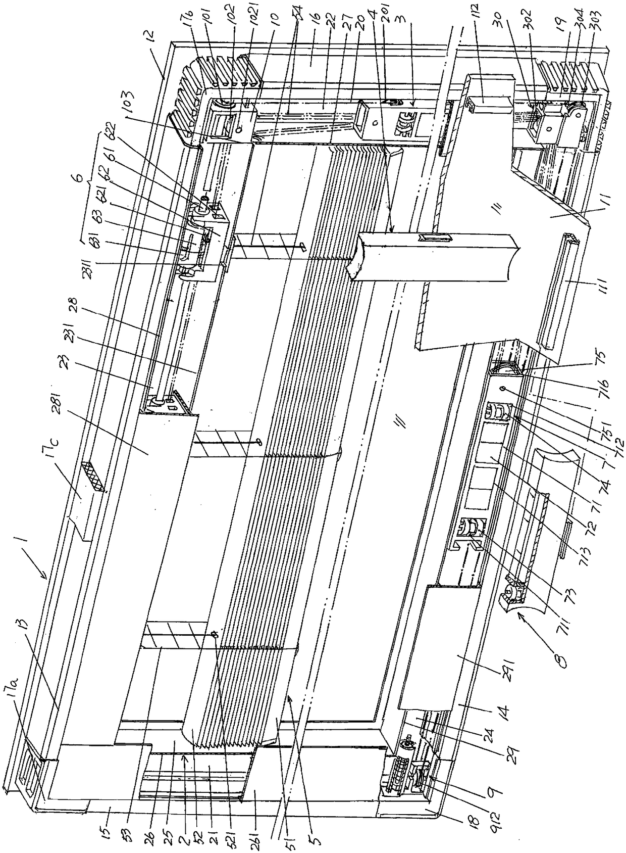 Hollow glass built-in shutter with optional longitudinal and transverse control functions