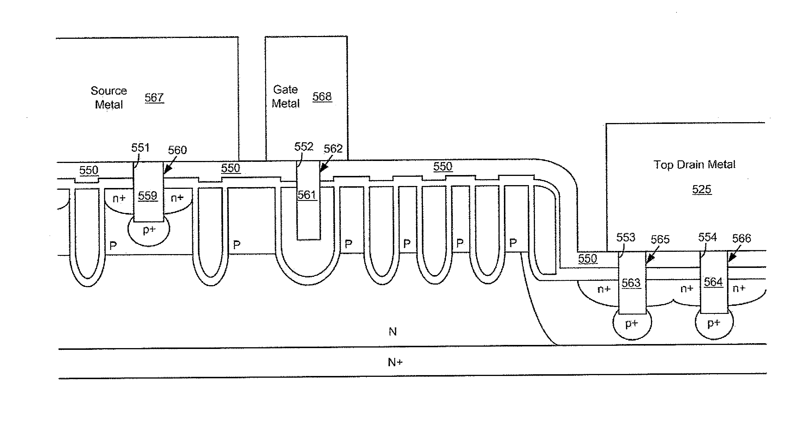 Trench mosfet having a top side drain