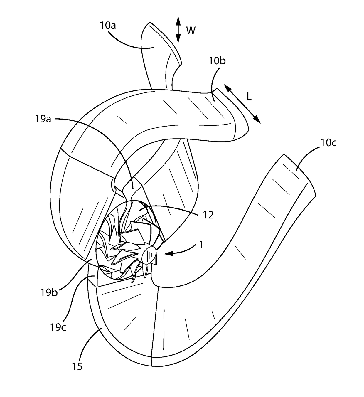 A pulse-separated axial turbine stage with radial-axial inlet guide vanes