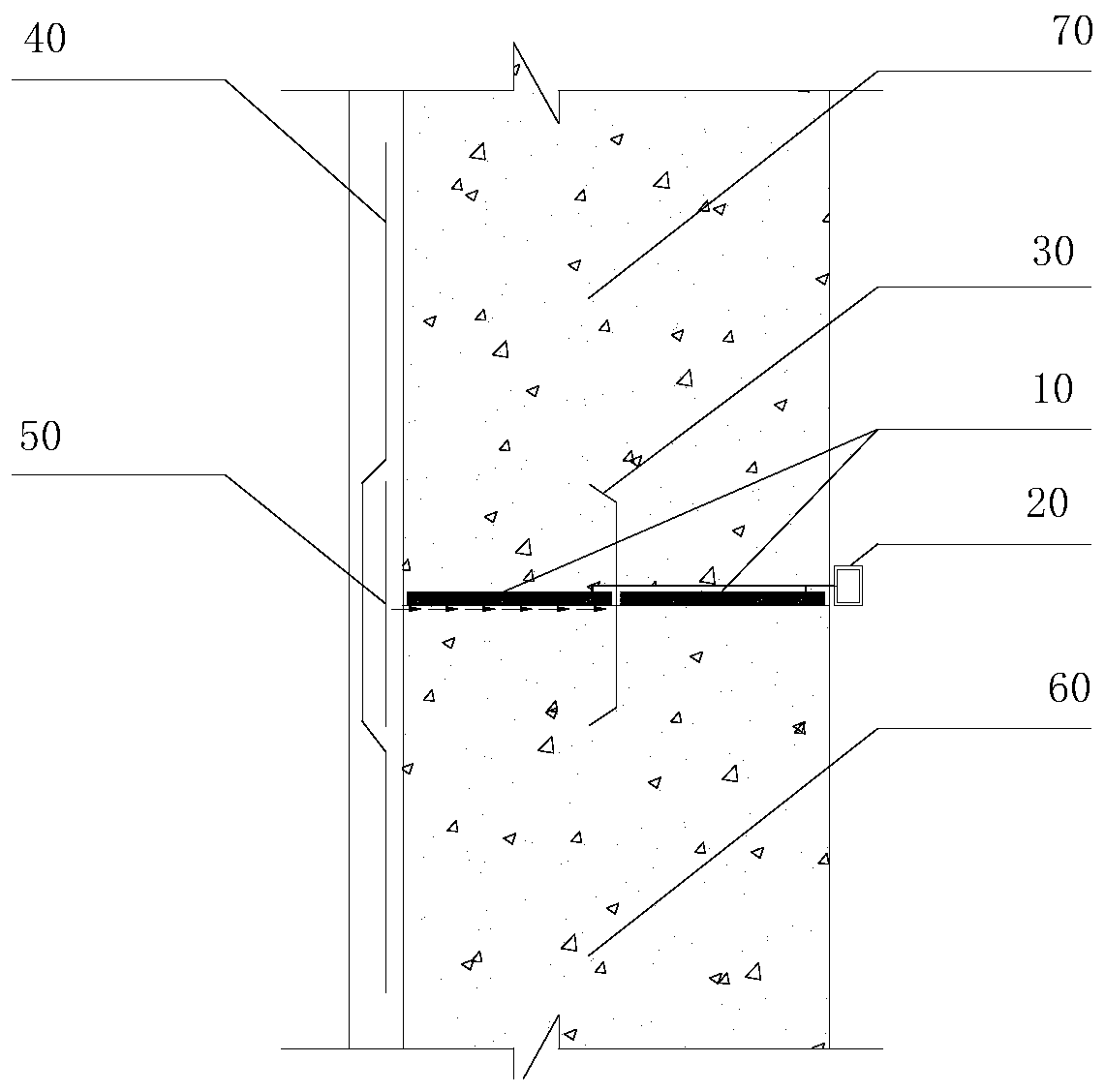 Advanced monitoring and early warning device and construction method for leakage of concrete construction joints in underground structures