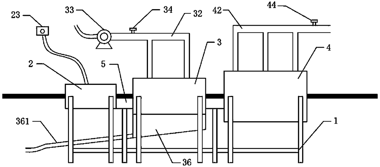 Quenching cooling conveying line for aluminum profiles