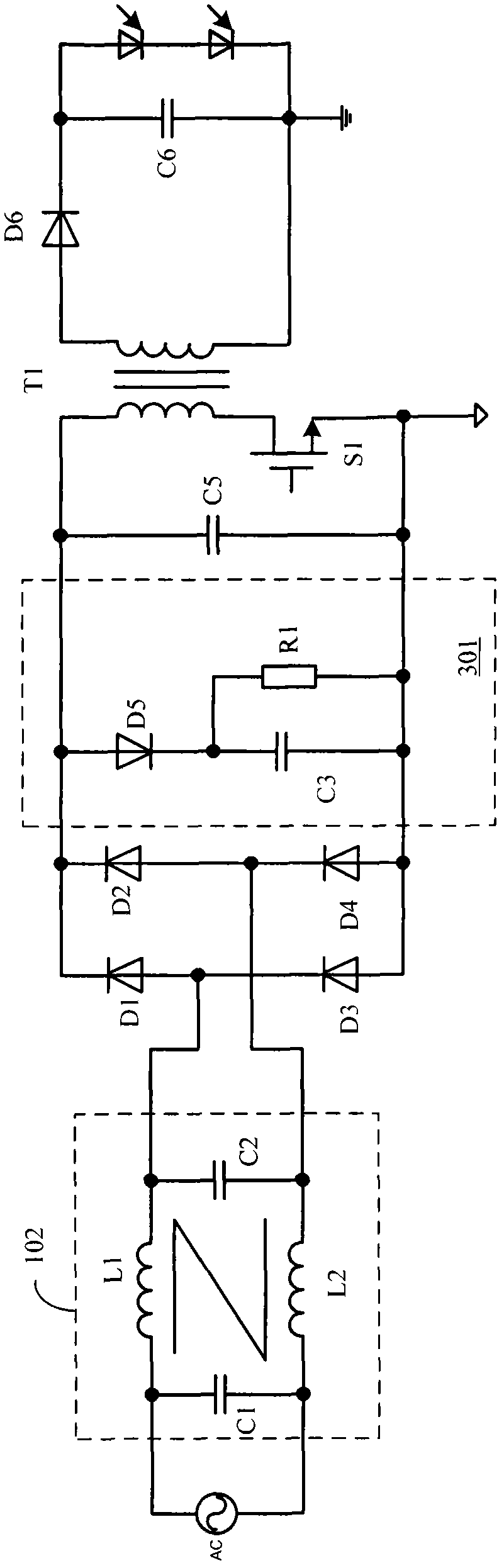 Anti-lightning surge circuit of switching power supply and switching power supply using same