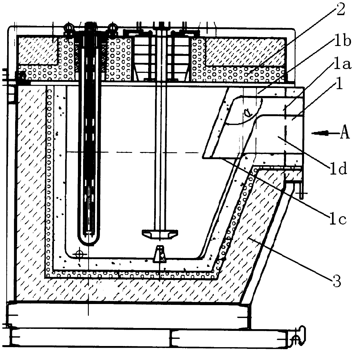 An air lock device for an aluminum melt degassing box and the degassing box thereof