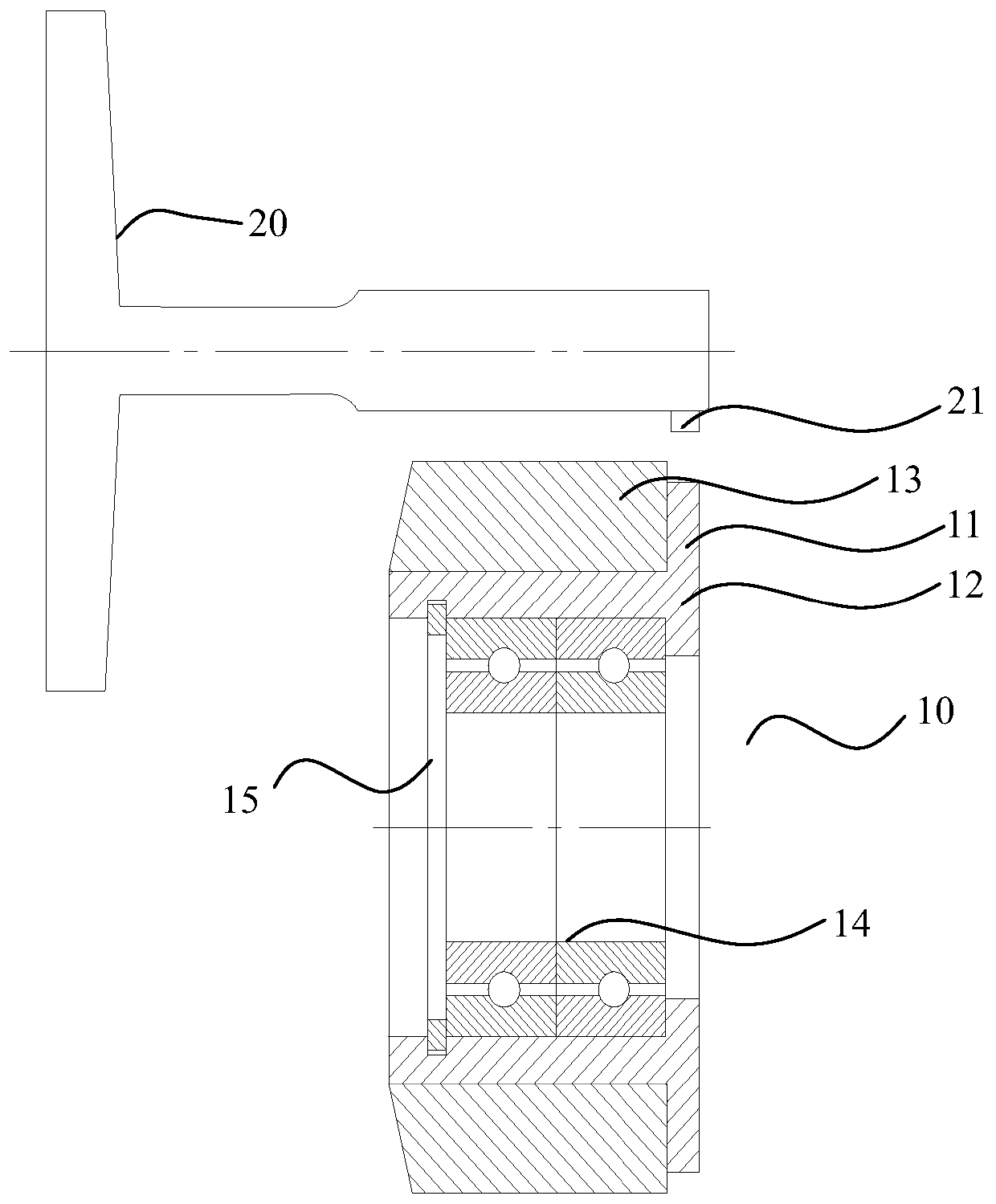 Elevator guide shoe wheel device and elevator