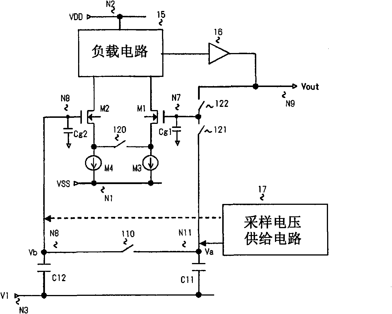 Sample and hold circuit and digital-to-analog converter circuit