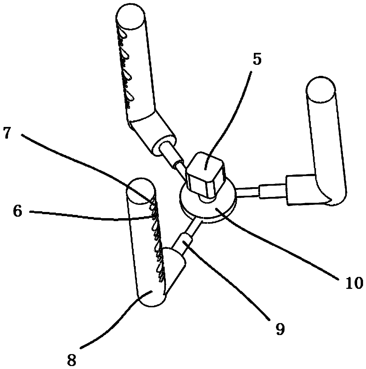 Catkin solidifying mechanical arm for municipal engineering and solidifying method