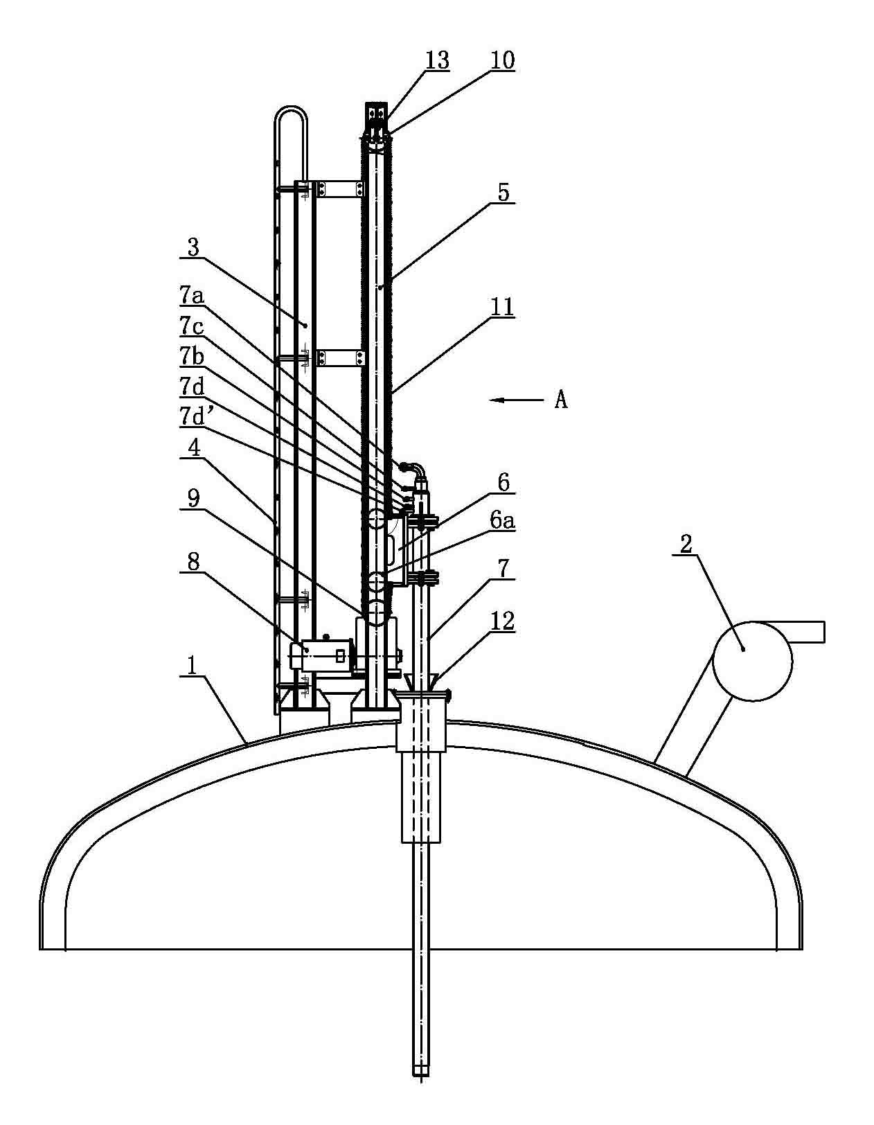 Top oxygen-blowing combustion system for intermediate frequency furnace