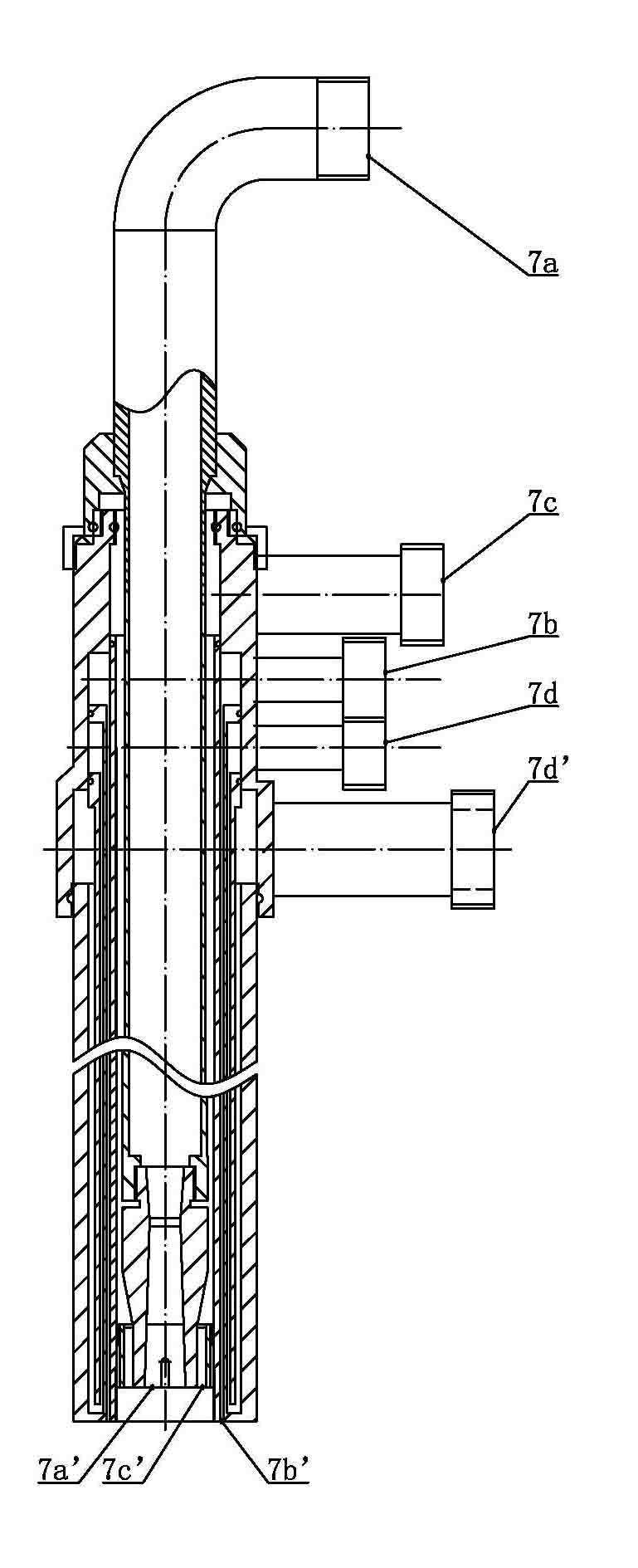 Top oxygen-blowing combustion system for intermediate frequency furnace