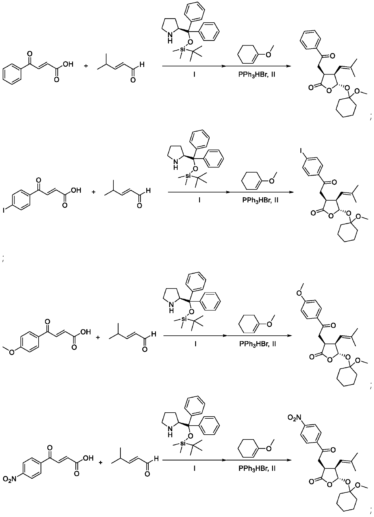 Synthetic method of multi-chiral-center gamma-lactone compound