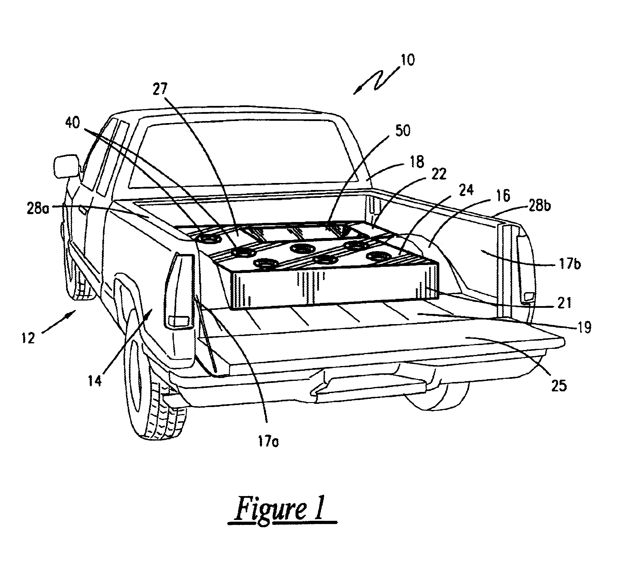 Truck bed cargo stabilizer and organizer apparatus