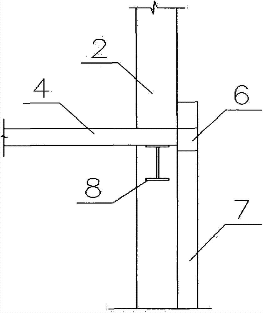 Floor-adding transformation structure inside old factory building and construction method thereof