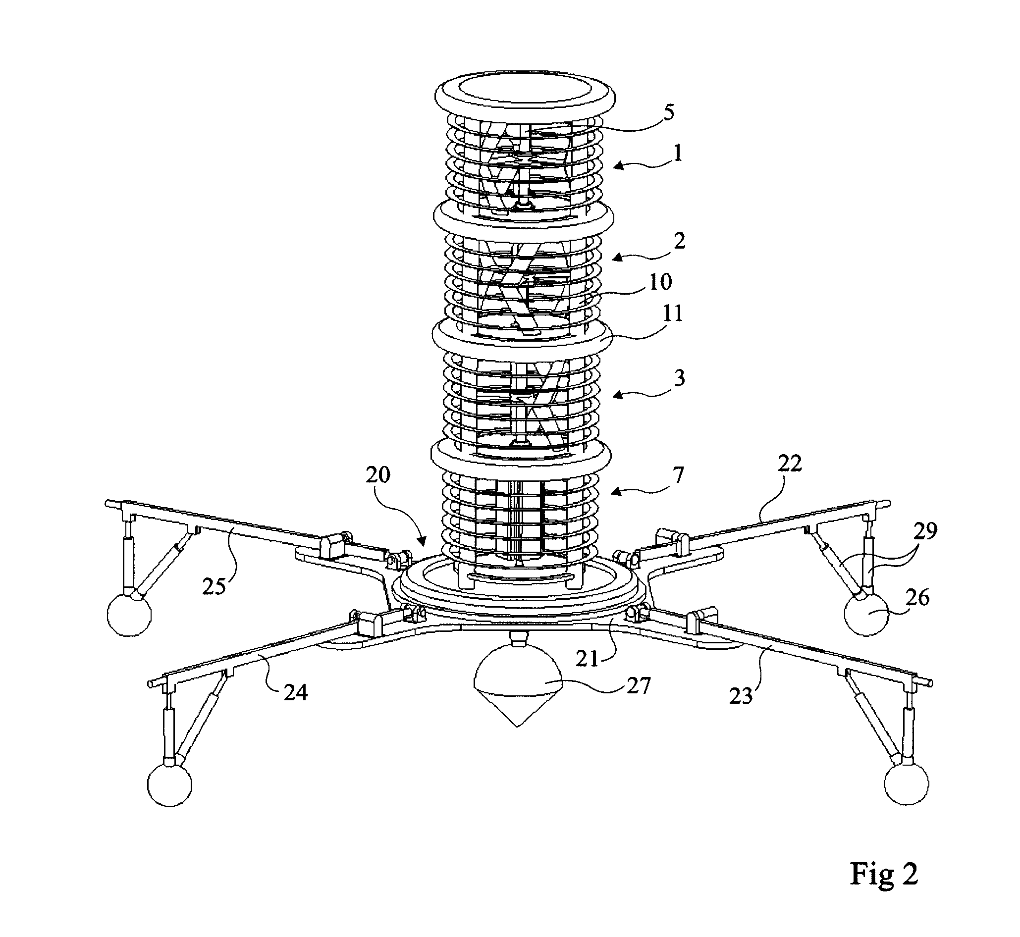 System and method for submerging a hydraulic turbine engine