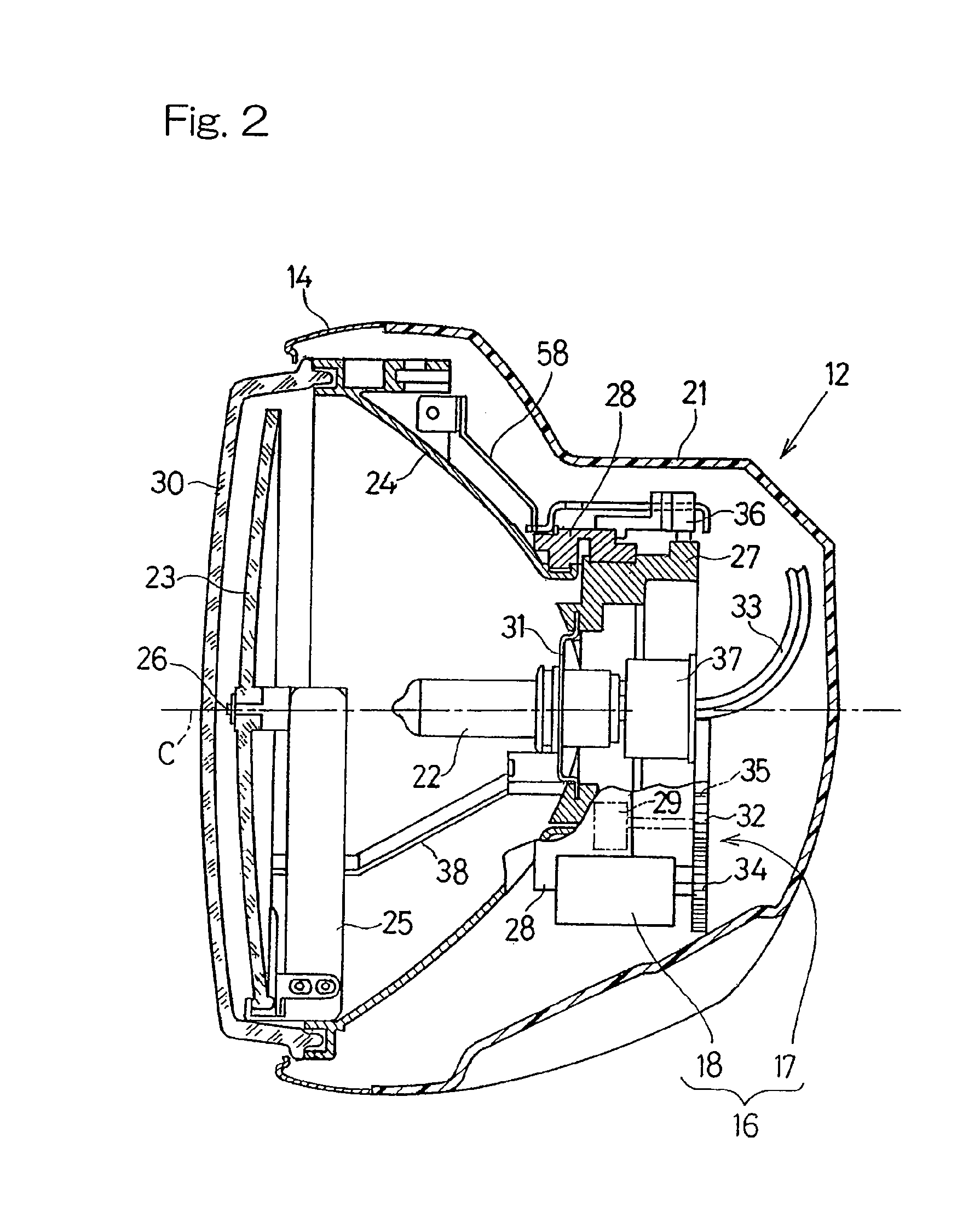 Bank angle detecting device and headlight device for motorcycle