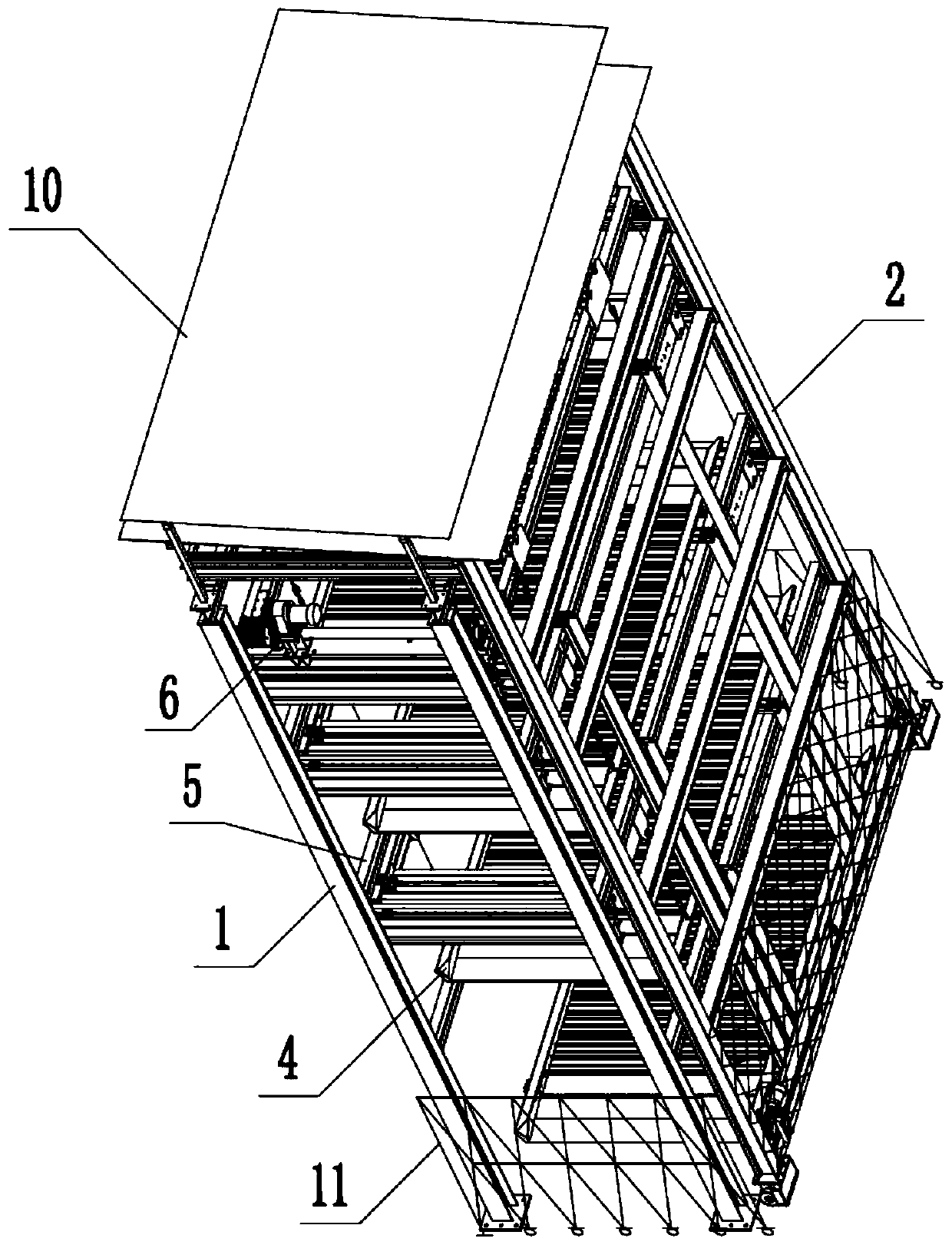 Multi-layer pulling combined movable frame stereo parking equipment and parking method thereof