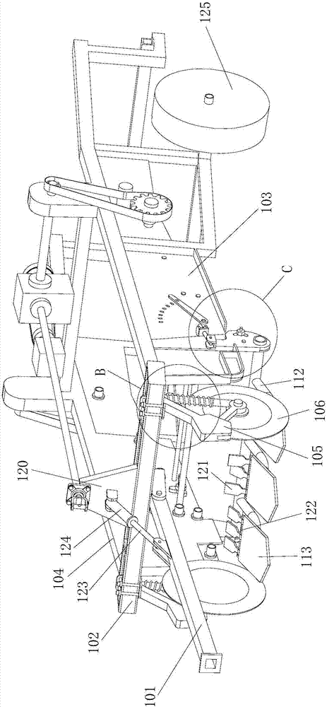 Root and tuber crop digging device and harvester using same
