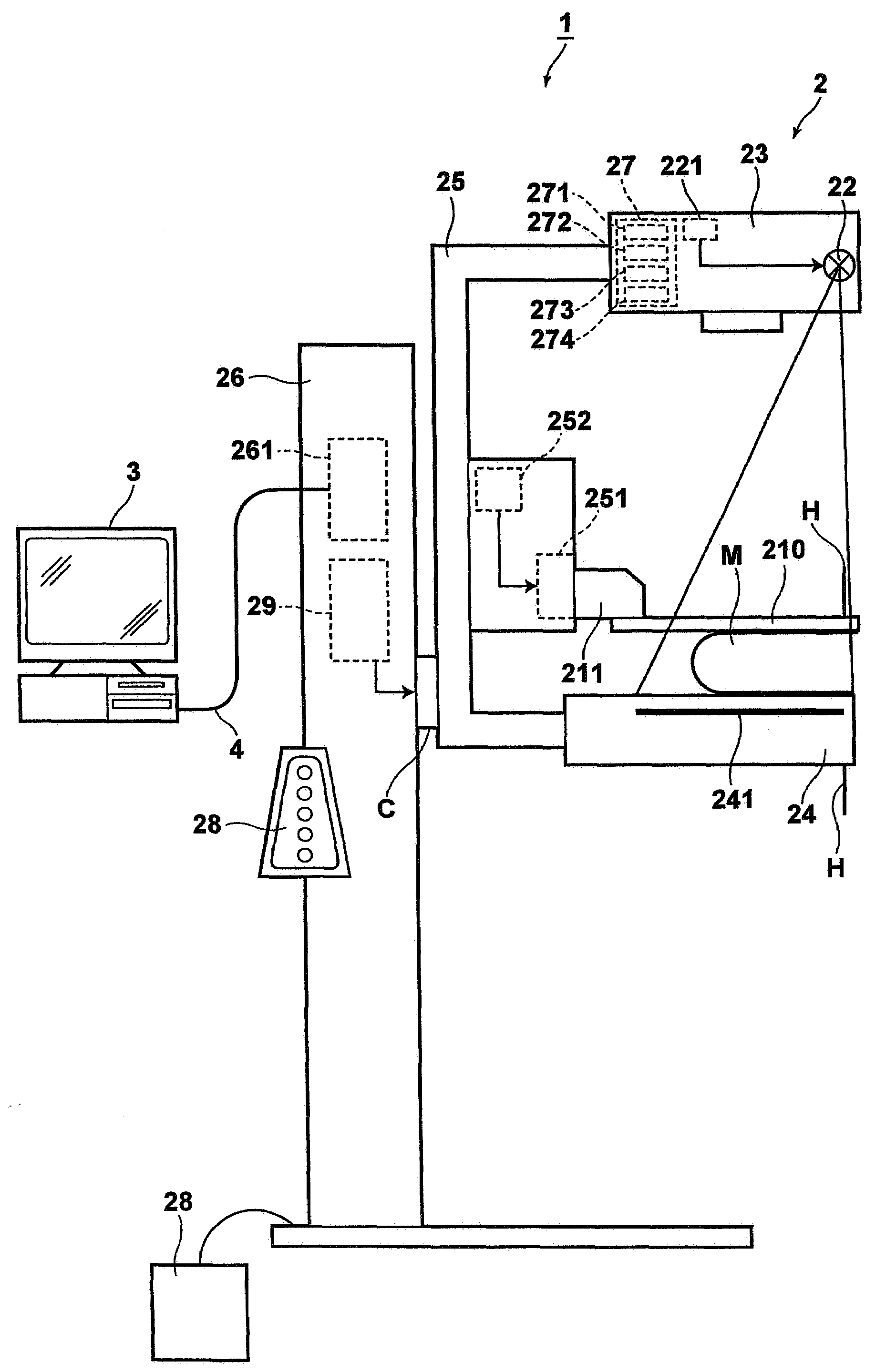Tomographic image obtainment apparatus and method