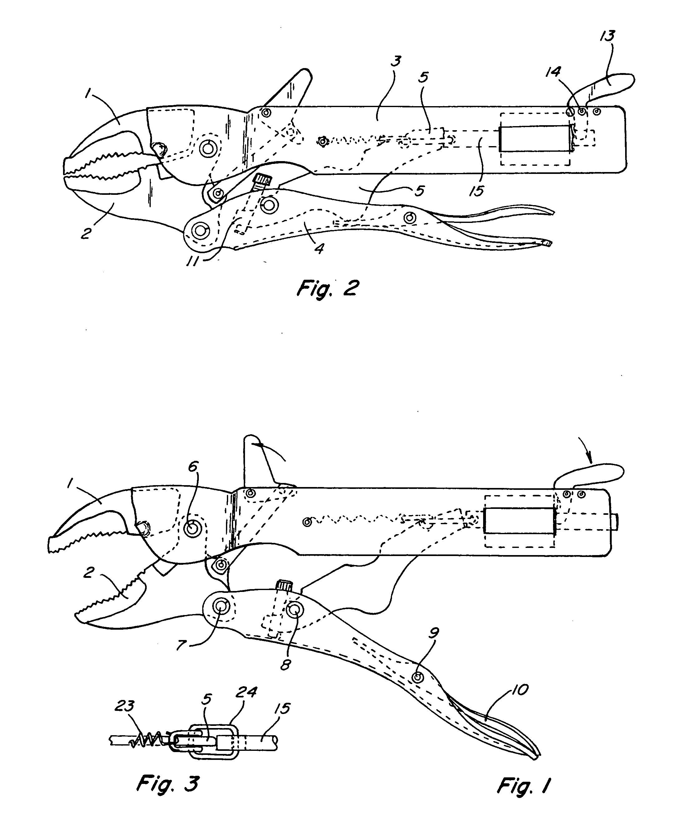 Automatic sizing one-handed locking pliers