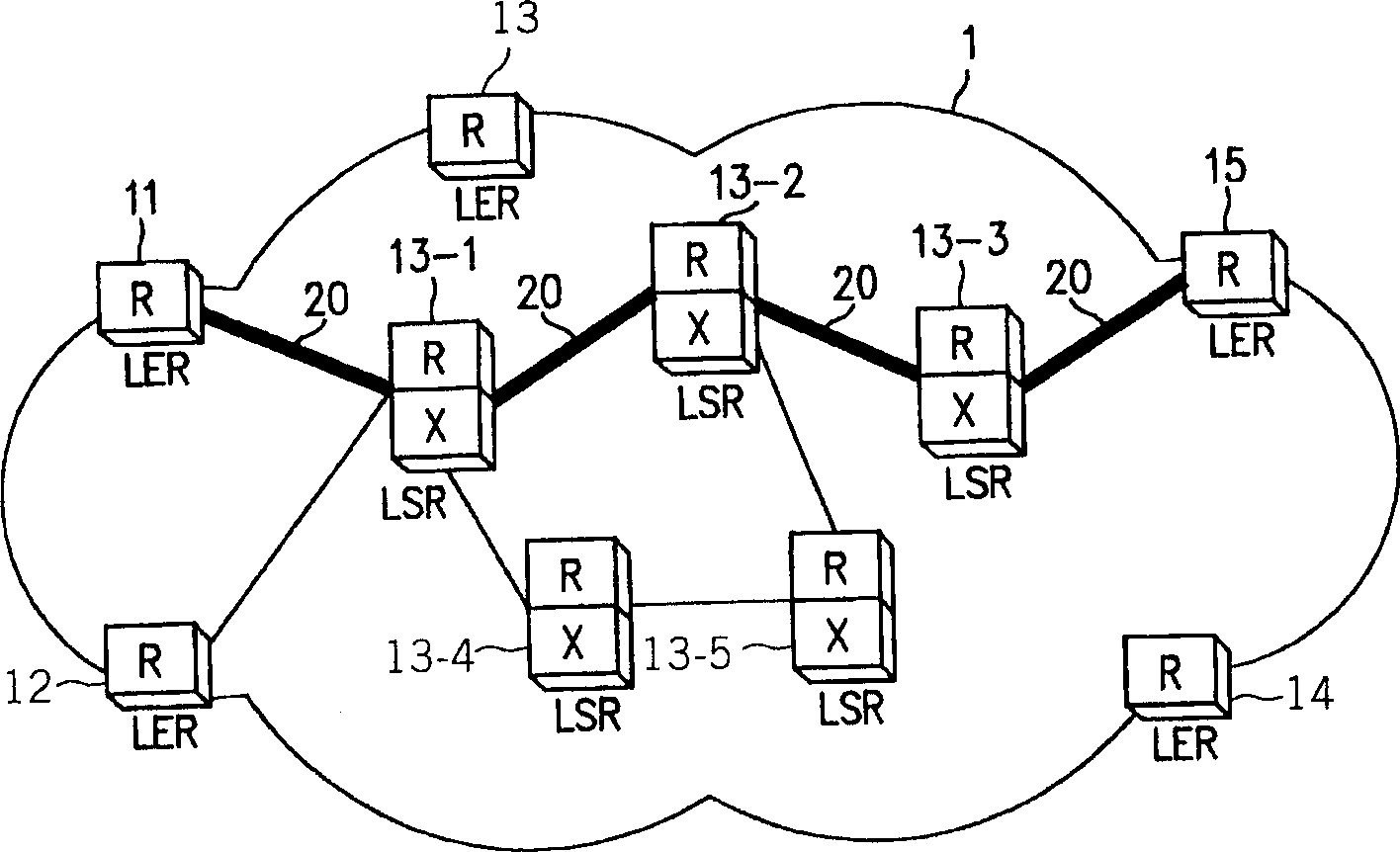 Data structure and storage medium for realizing multi-protocol habel exchange system engineering