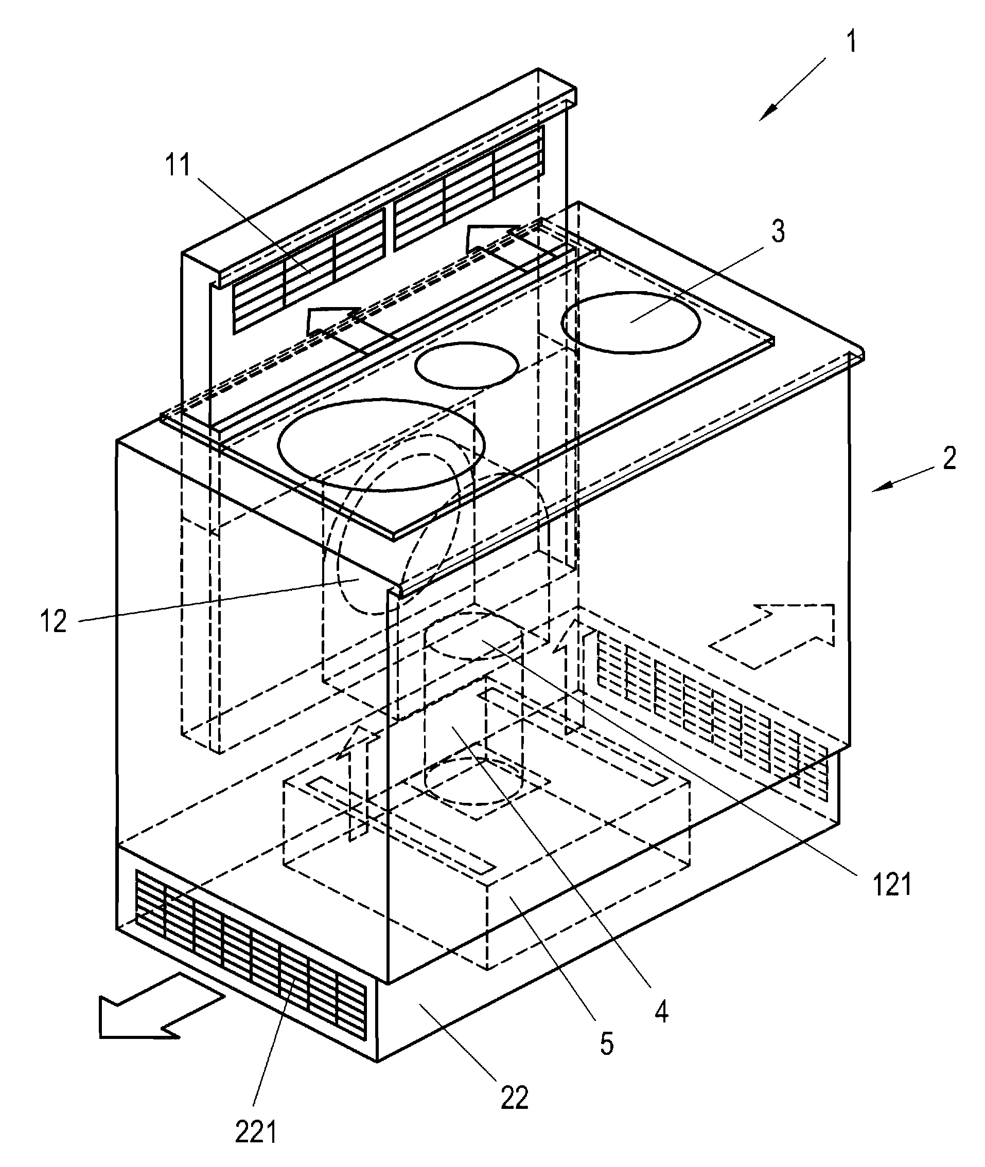 Air-circulating module and fume extraction device