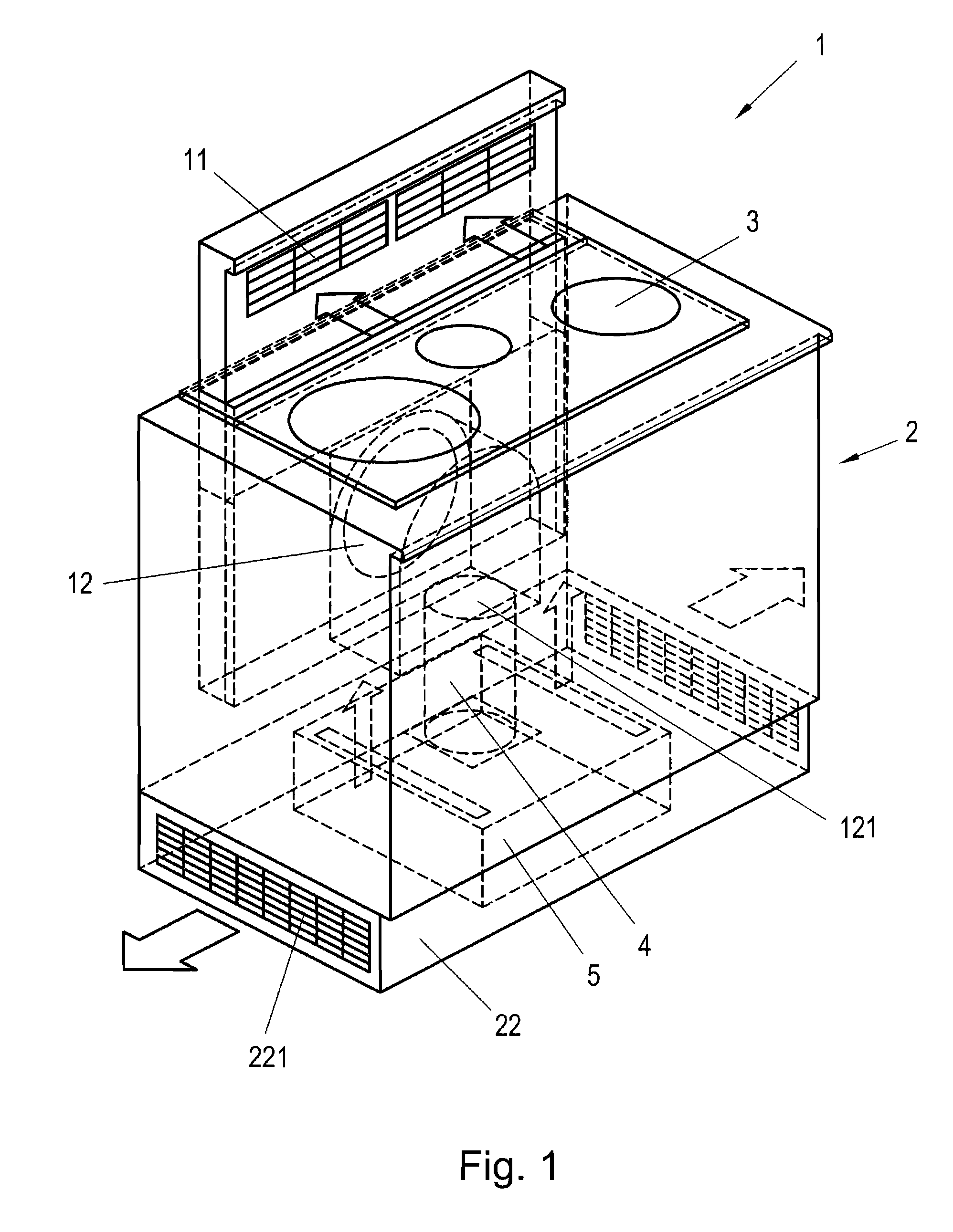 Air-circulating module and fume extraction device
