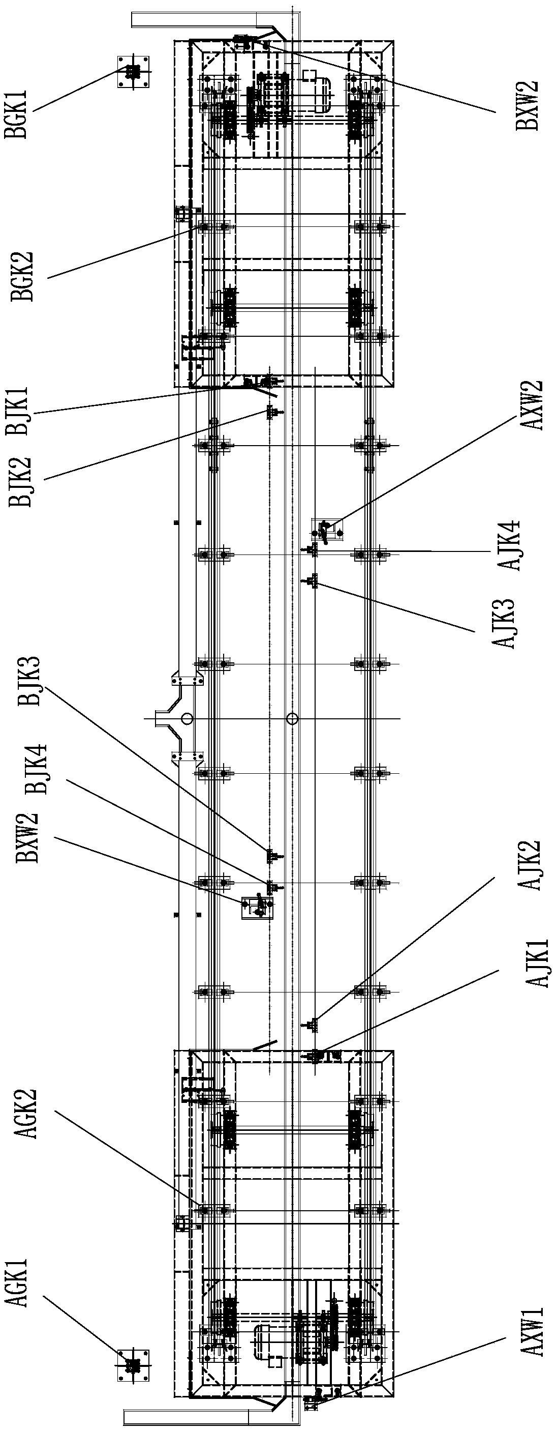 Palletizing trolley electric control system and control method