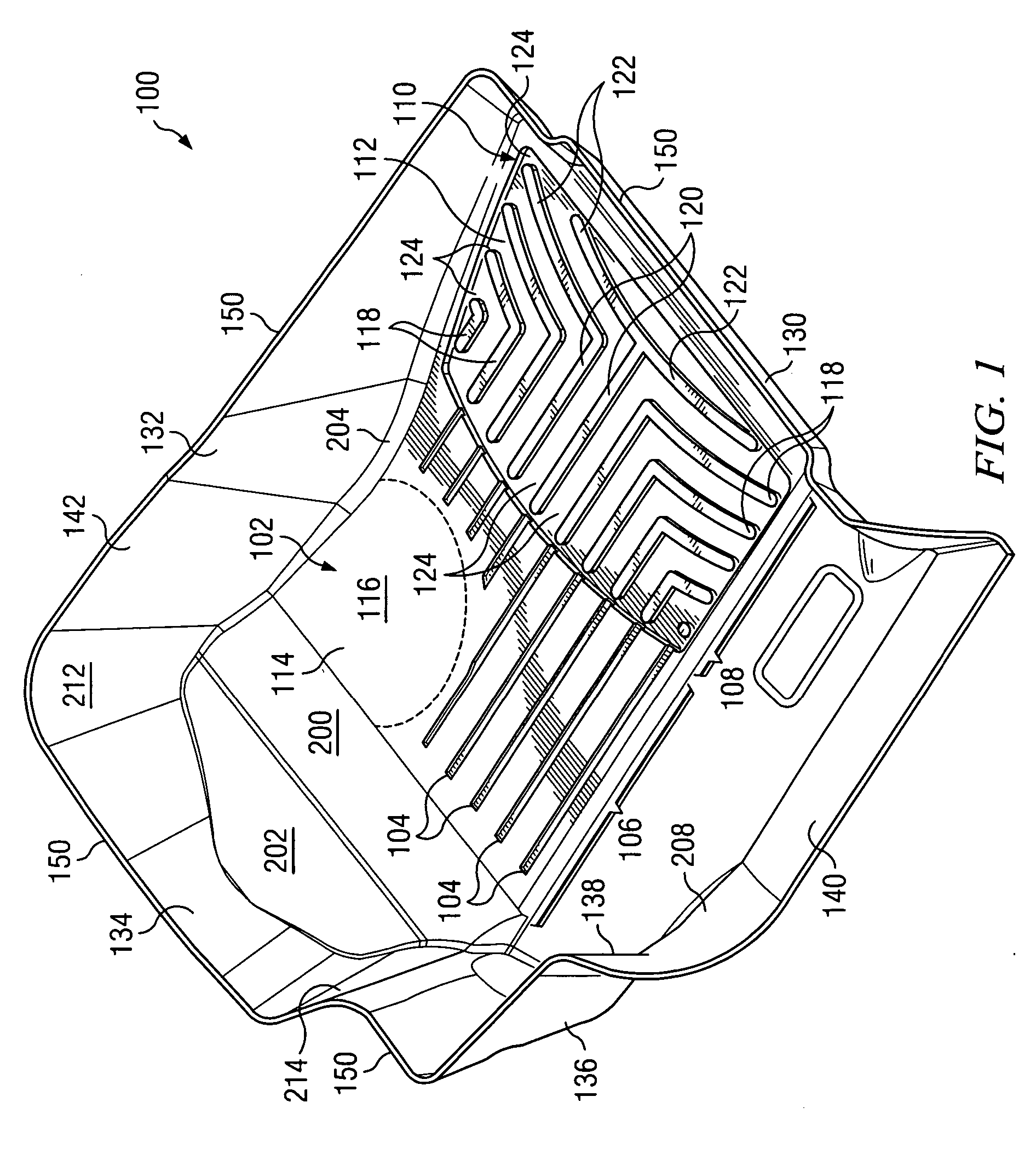 Close-conforming vehicle floor tray with reservoir