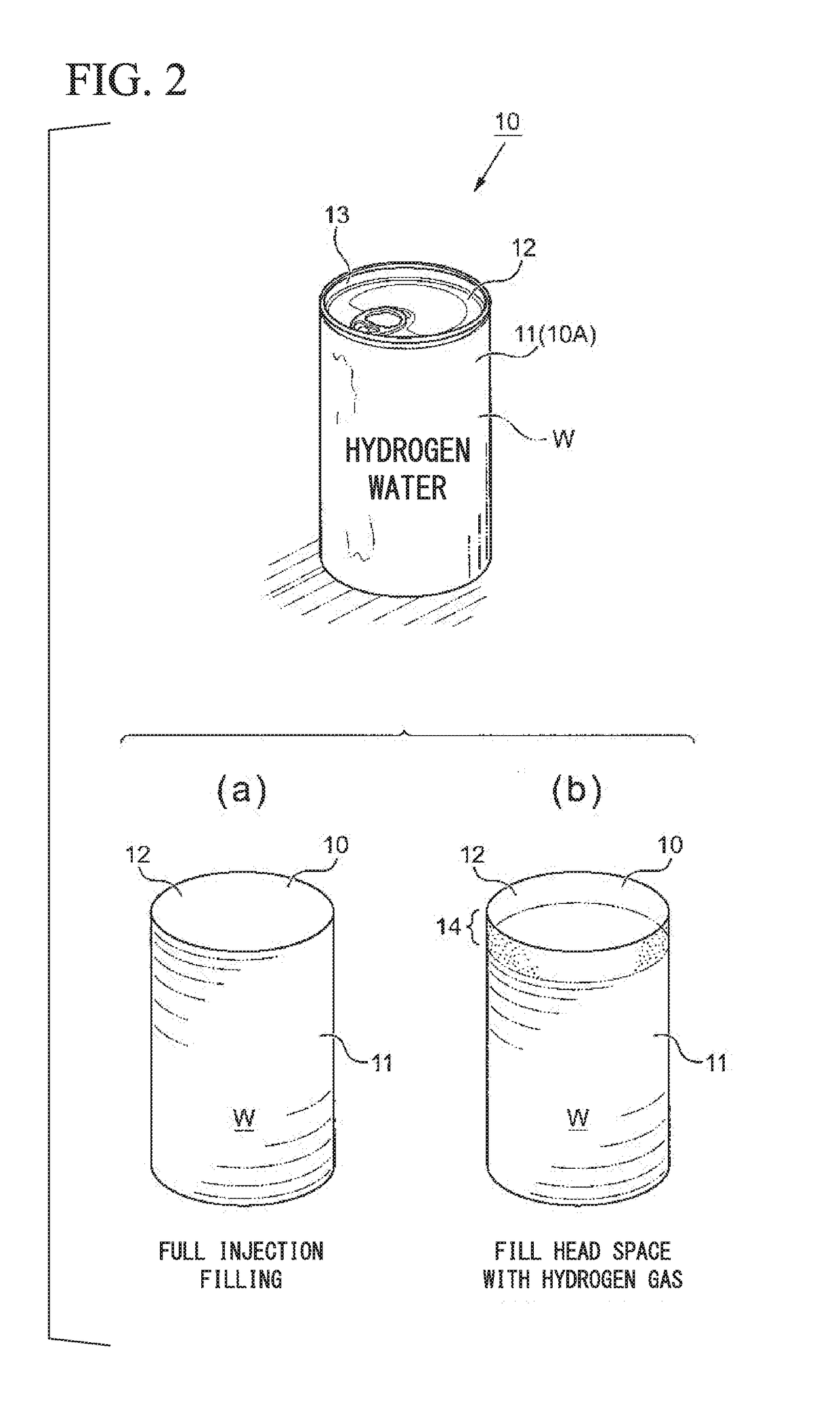 Method for manufacturing product filled with hydrogen water