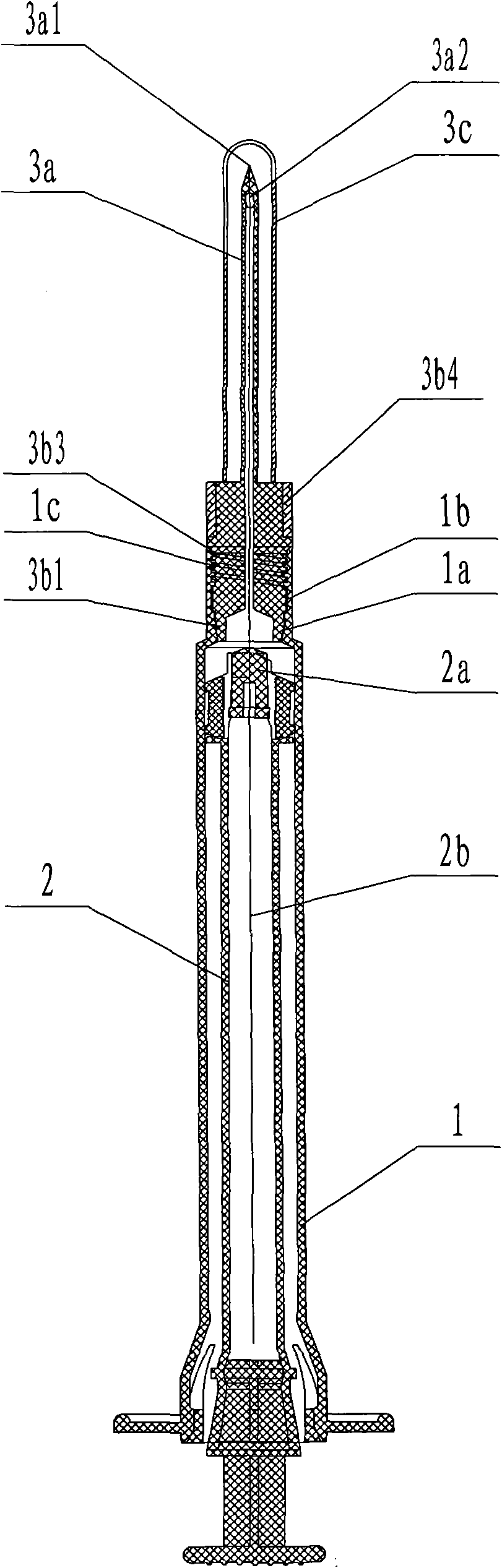 Disposable safety syringe with needle capable of being replaced and automatically retracted